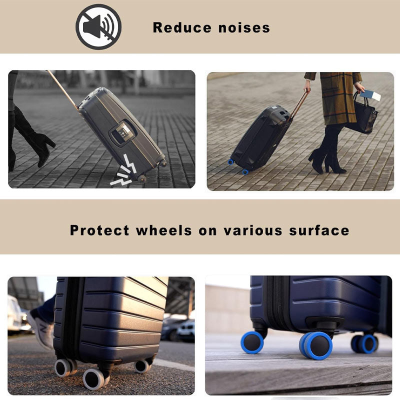 Silicone protective cover for luggage rolls