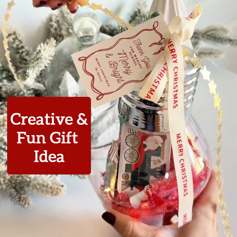 Christmas Light Bulb Gift Jar