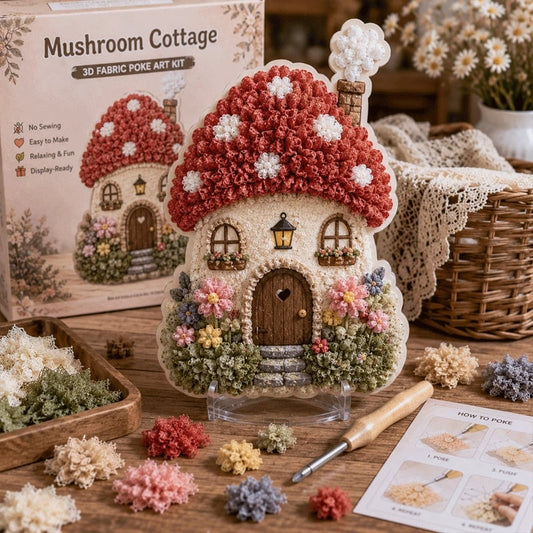 🔥 Last day: 49% off – ✨ “Whimsical Village” 3D Fabric Art Kit (Poke Art Technique)