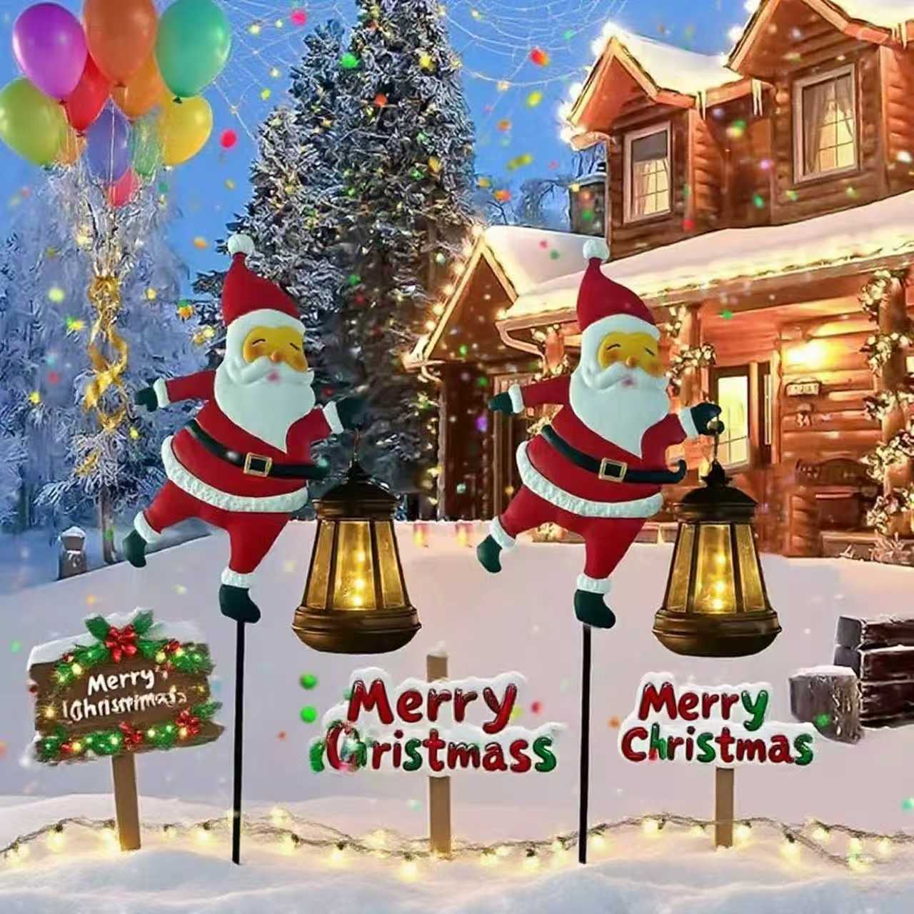 ⏰Solar garden light in the shape of Santa Claus🎅🎄