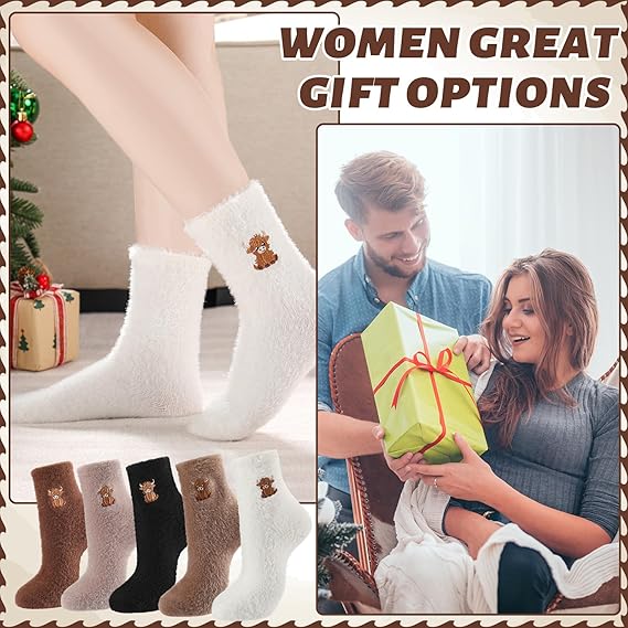 🔥Women's Cute Warm Highland Cow Embroidered Plush Socks