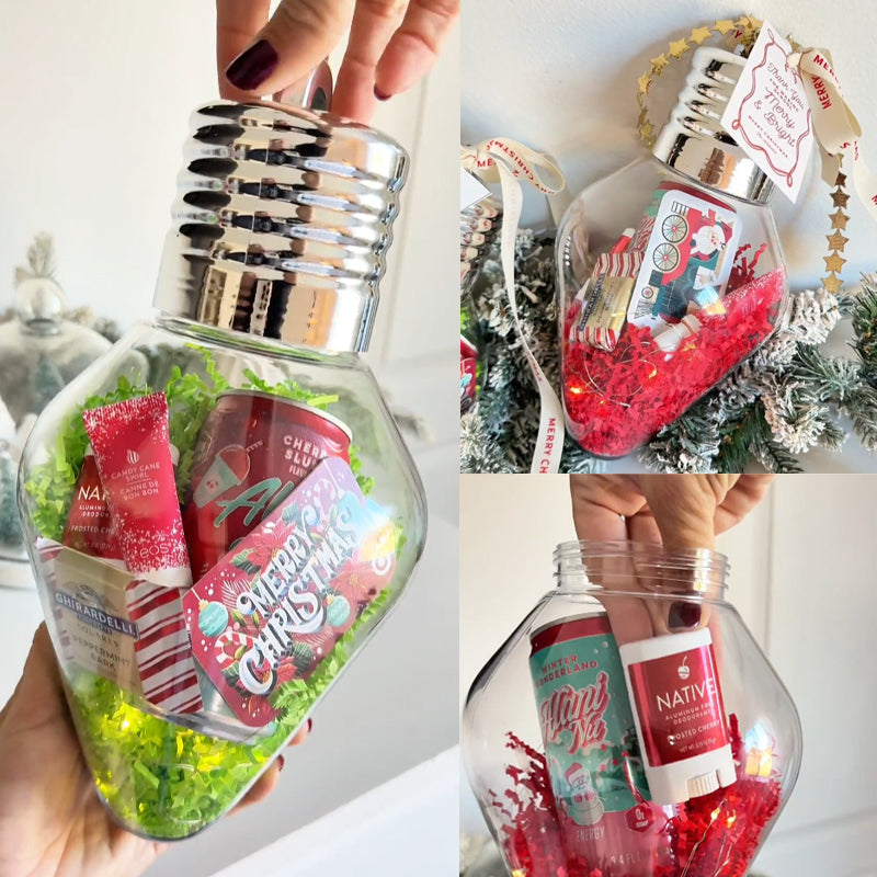 Christmas Light Bulb Gift Jar