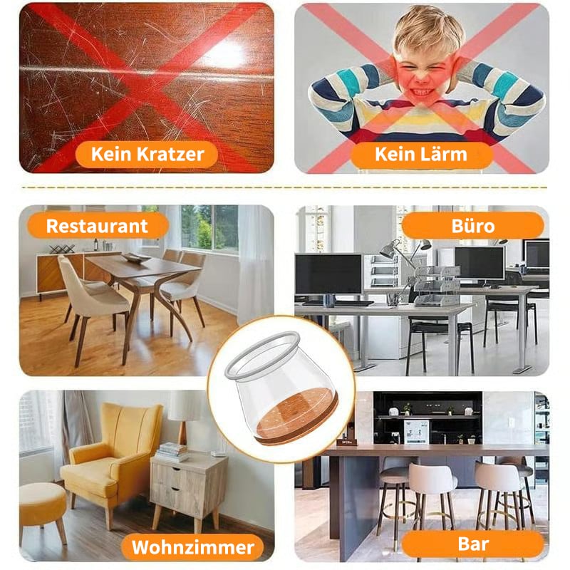 ✨ Universal Rubber Chair Leg Protectors - Suitable for all chair leg shapes, scratch-resistant and durable, the ultimate solution to protect your floors