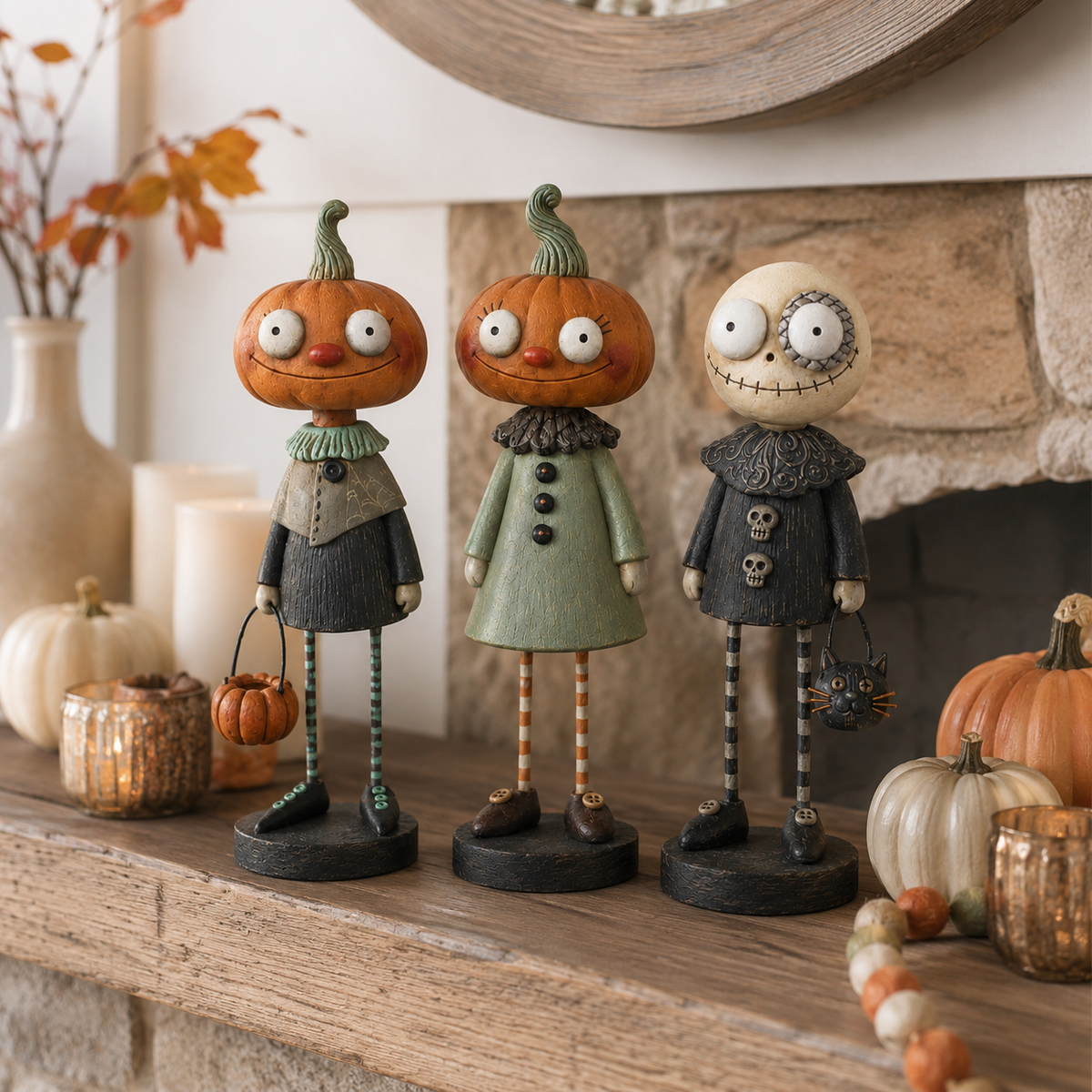 🎃Primitive Pumpkin Friends – Vintage Halloween Figurines Collection