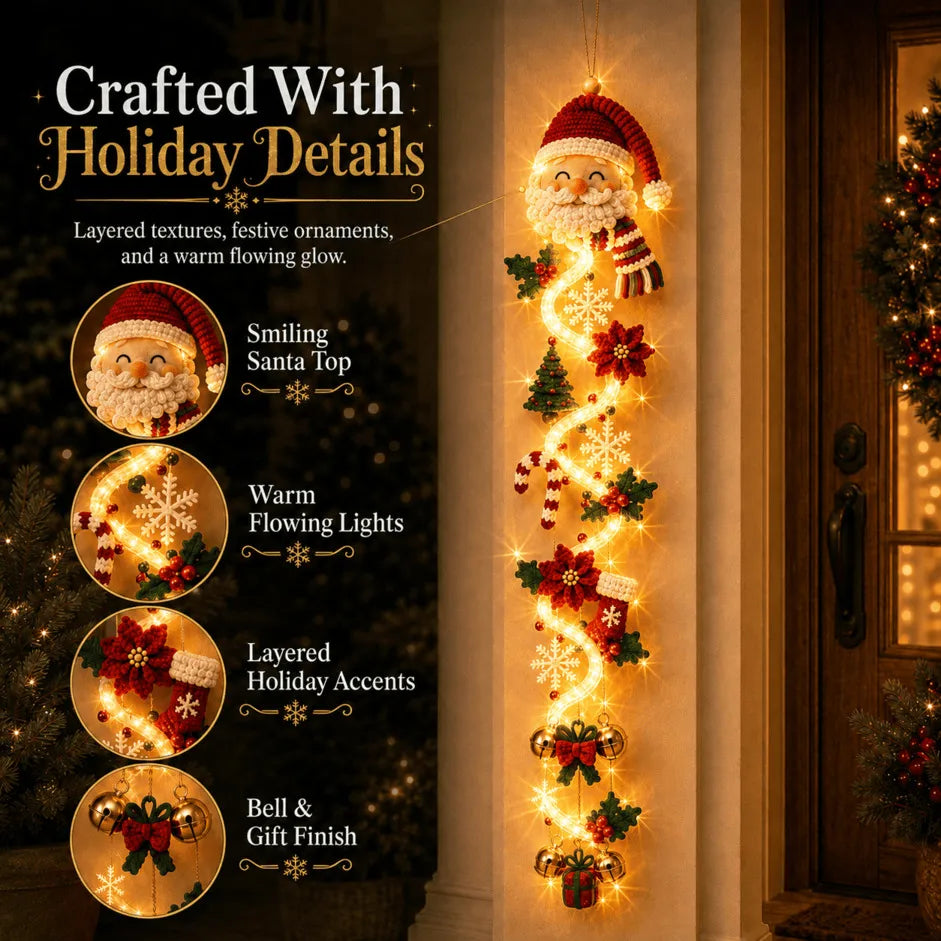 ⏳ Last Day 49% OFF – 🎄MerryCascade™ Glowing Christmas Door Hanger | 6 Festive Light Designs✨