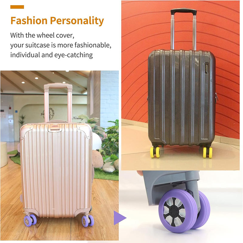 Silicone protective cover for luggage rolls