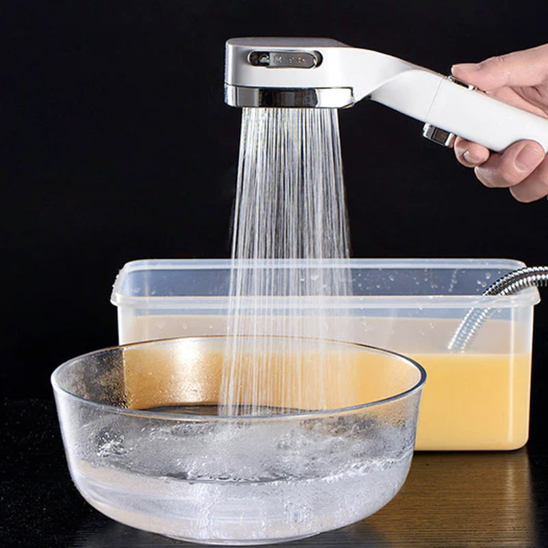 4-mode Handheld Pressurized Shower Head with Pause Switch