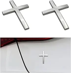Buy one, get one free! ✝️ Metal sticker with Jesus Christ on the cross