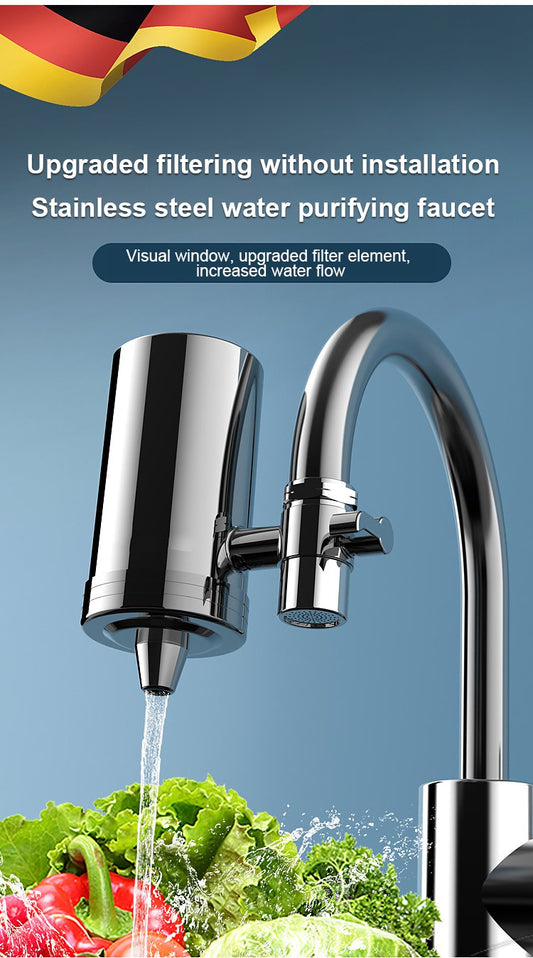 🔥 Installation-free Stainless Steel Household Faucet Water Purifier