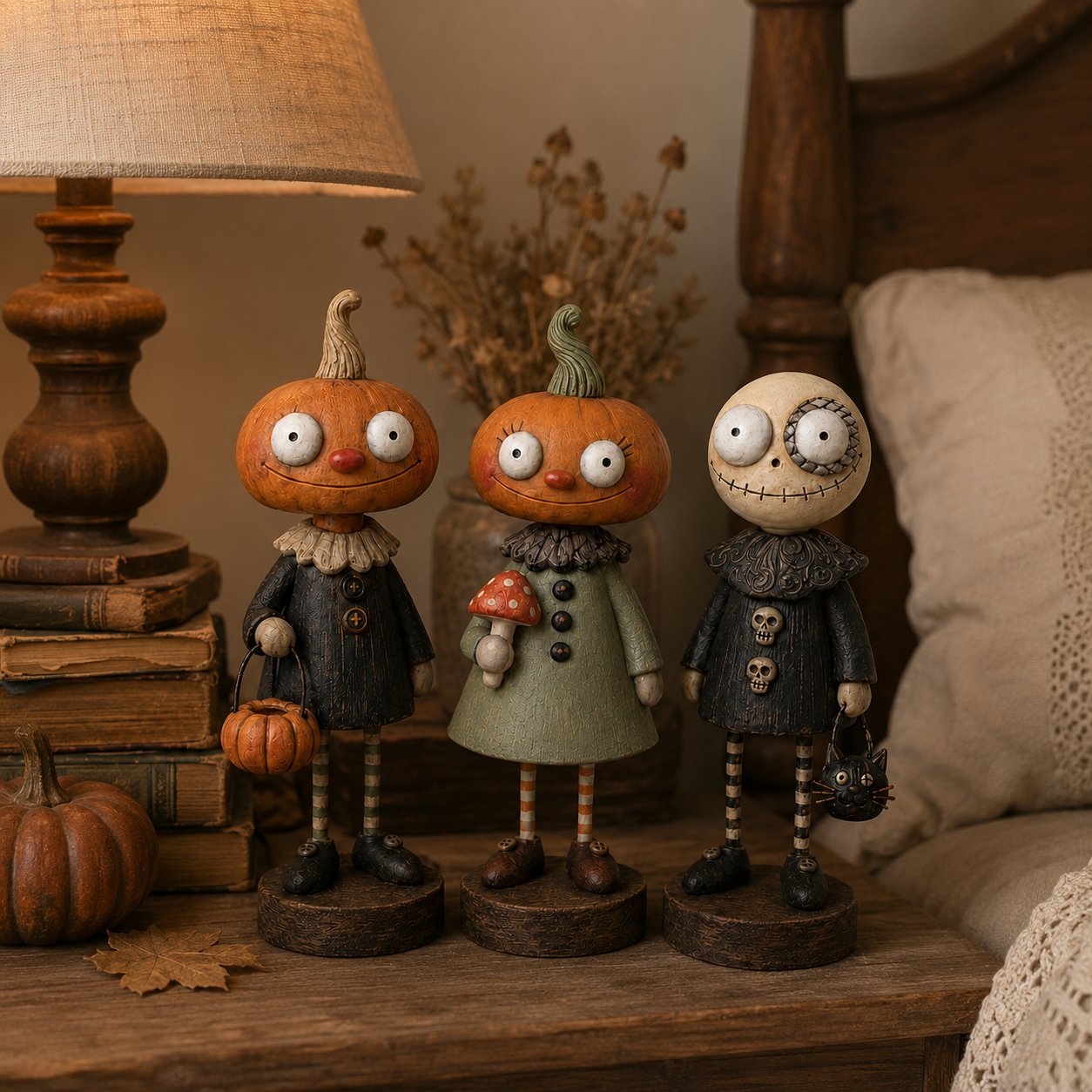 🎃Primitive Pumpkin Friends – Vintage Halloween Figurines Collection