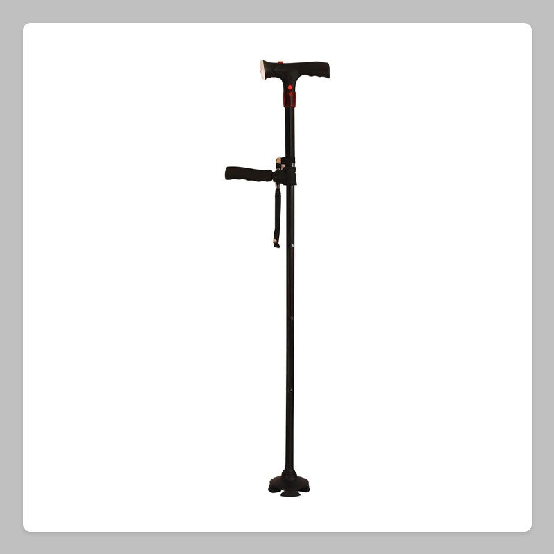 Alarm LED Double Handle Elderly Cane
