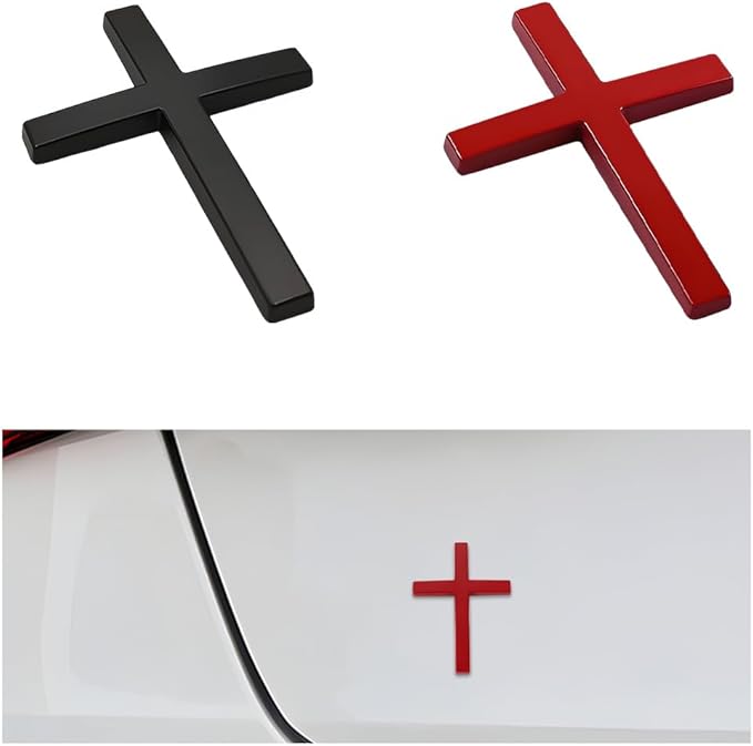 Buy one, get one free! ✝️ Metal sticker with Jesus Christ on the cross