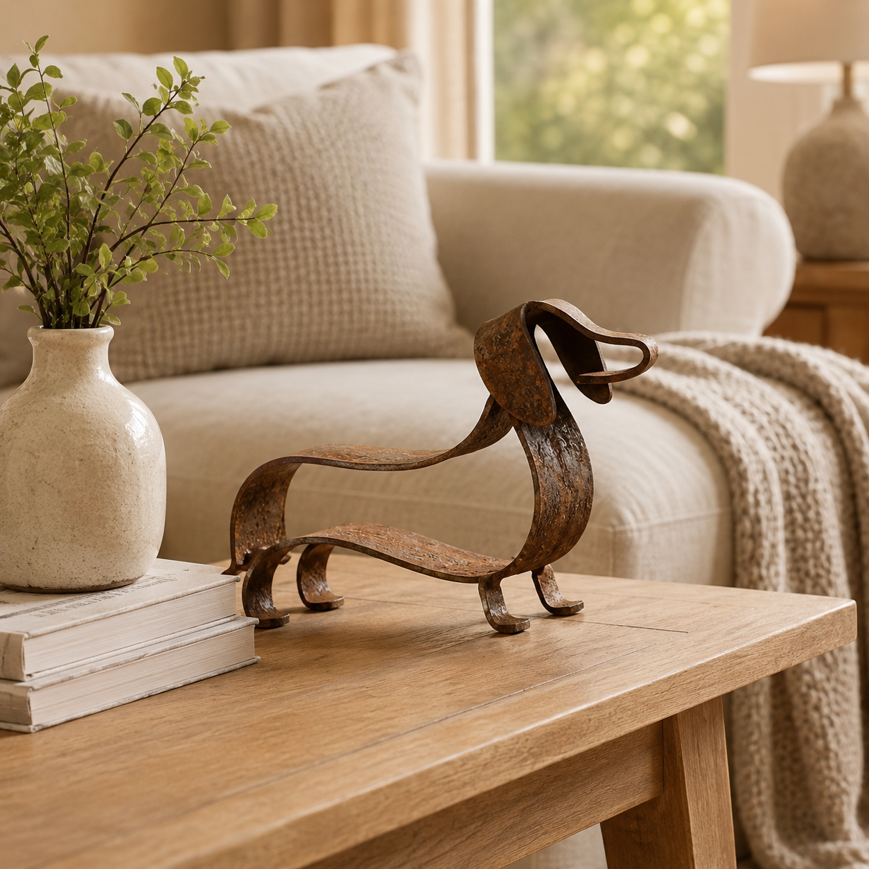 🐶🎨 Rustic Charm, Dachshund Style — Metal Sculpture for Home & Garden