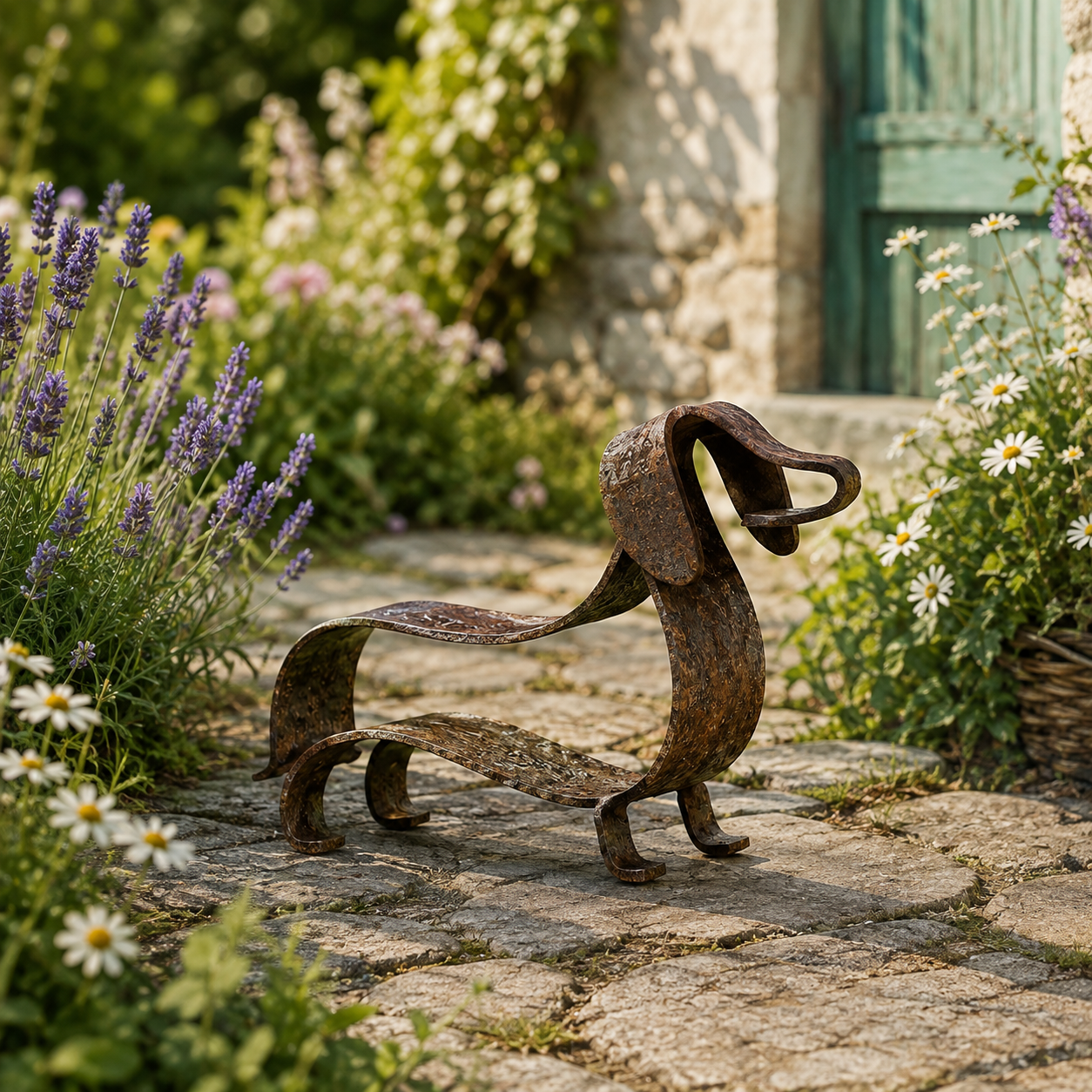 🐶🎨 Rustic Charm, Dachshund Style — Metal Sculpture for Home & Garden