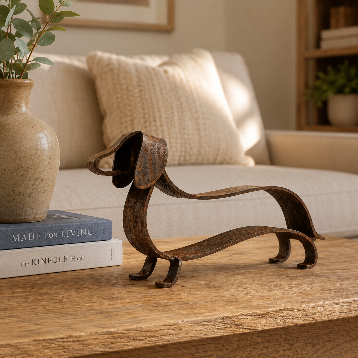 🐶🎨 Rustic Charm, Dachshund Style — Metal Sculpture for Home & Garden