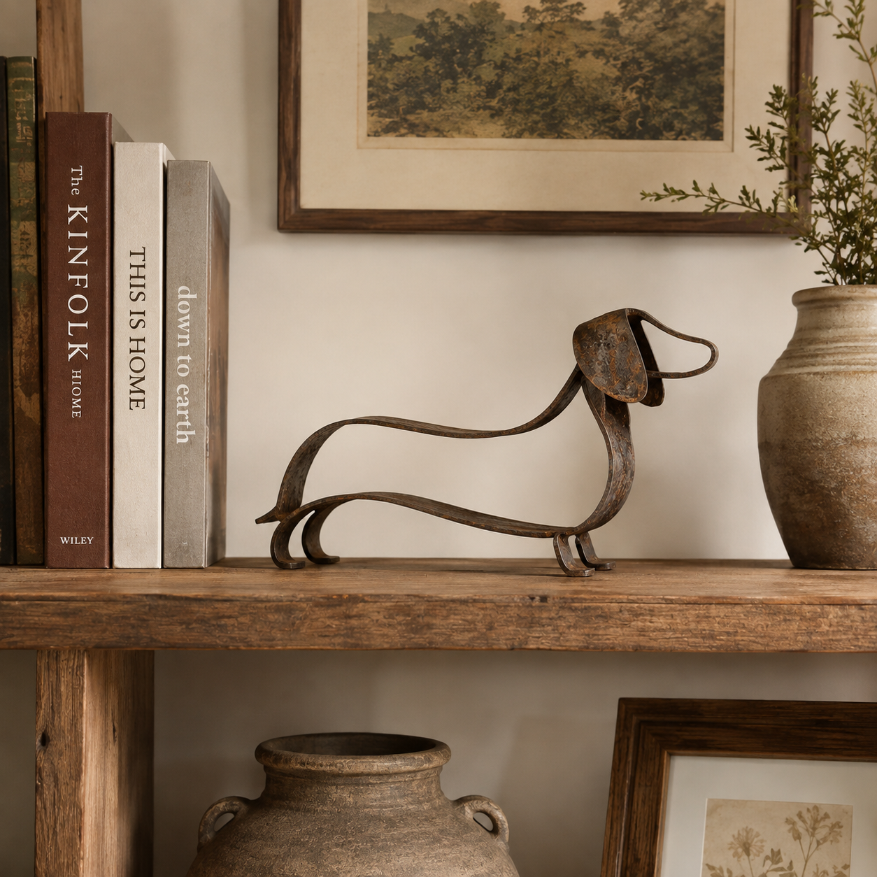 🐶🎨 Rustic Charm, Dachshund Style — Metal Sculpture for Home & Garden