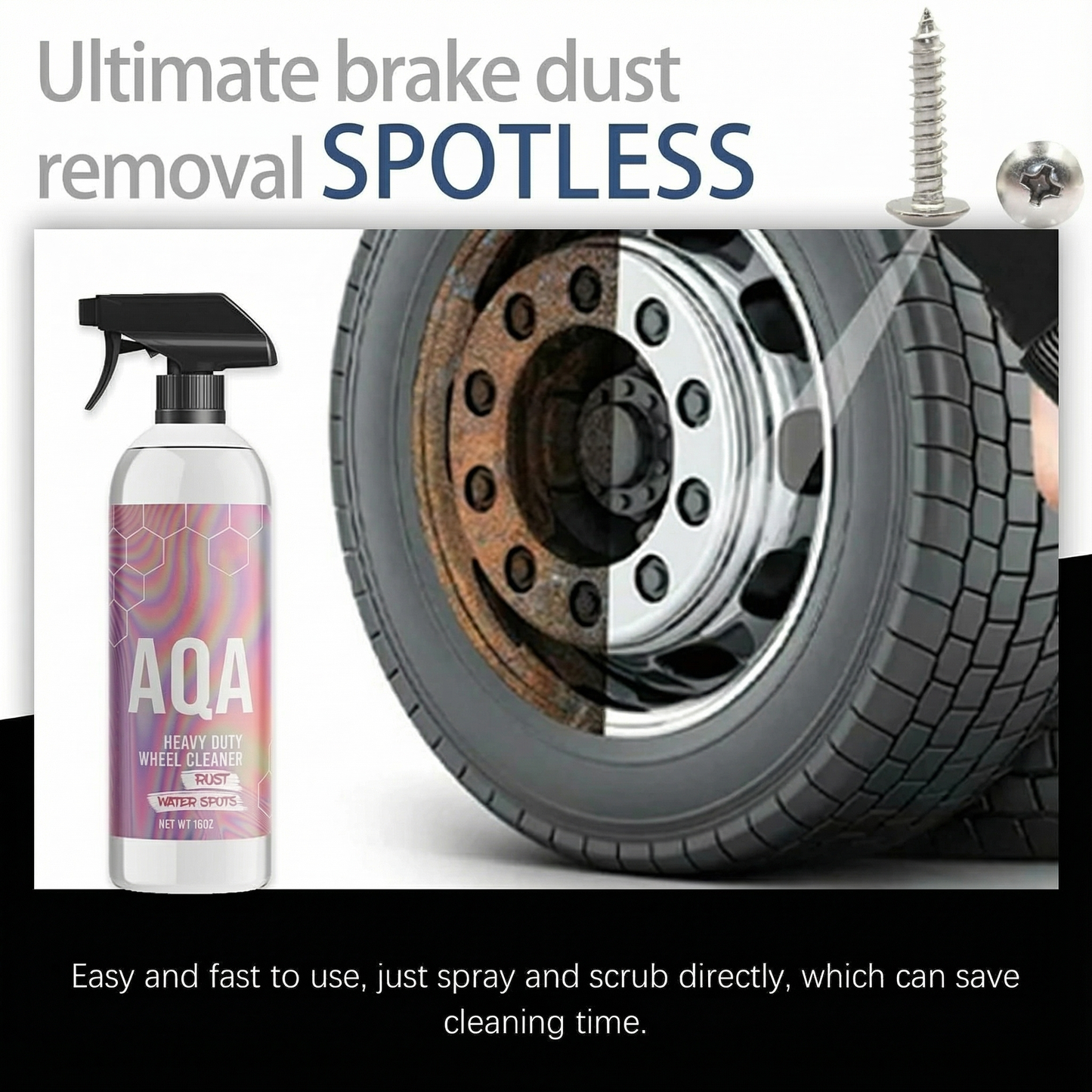 AQA 16OZ Heavy Duty Wheel Rust And Water Spot Cleaner
