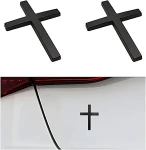 Buy one, get one free! ✝️ Metal sticker with Jesus Christ on the cross