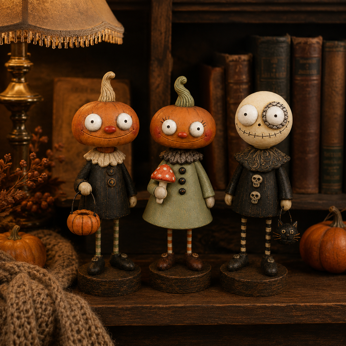 🎃Primitive Pumpkin Friends – Vintage Halloween Figurines Collection