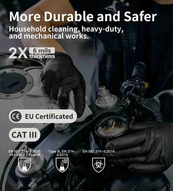 100/50PCS Black Nitrile Disposable Gloves