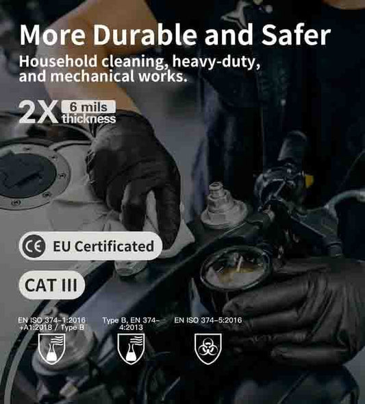 100/50PCS Black Nitrile Disposable Gloves