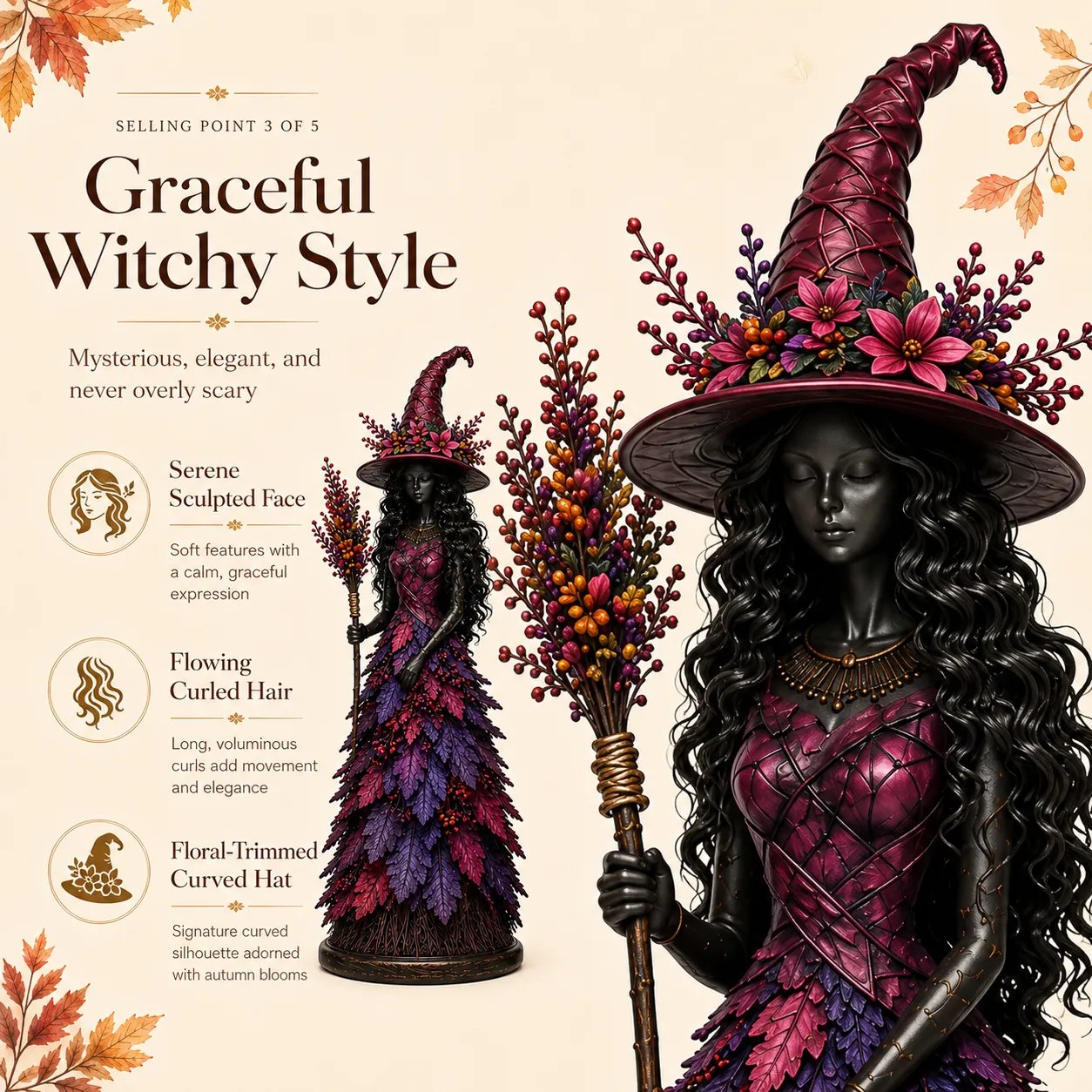 💥LAST DAY 50% OFF - 🧙 Enchanted Autumn Witch Figurine