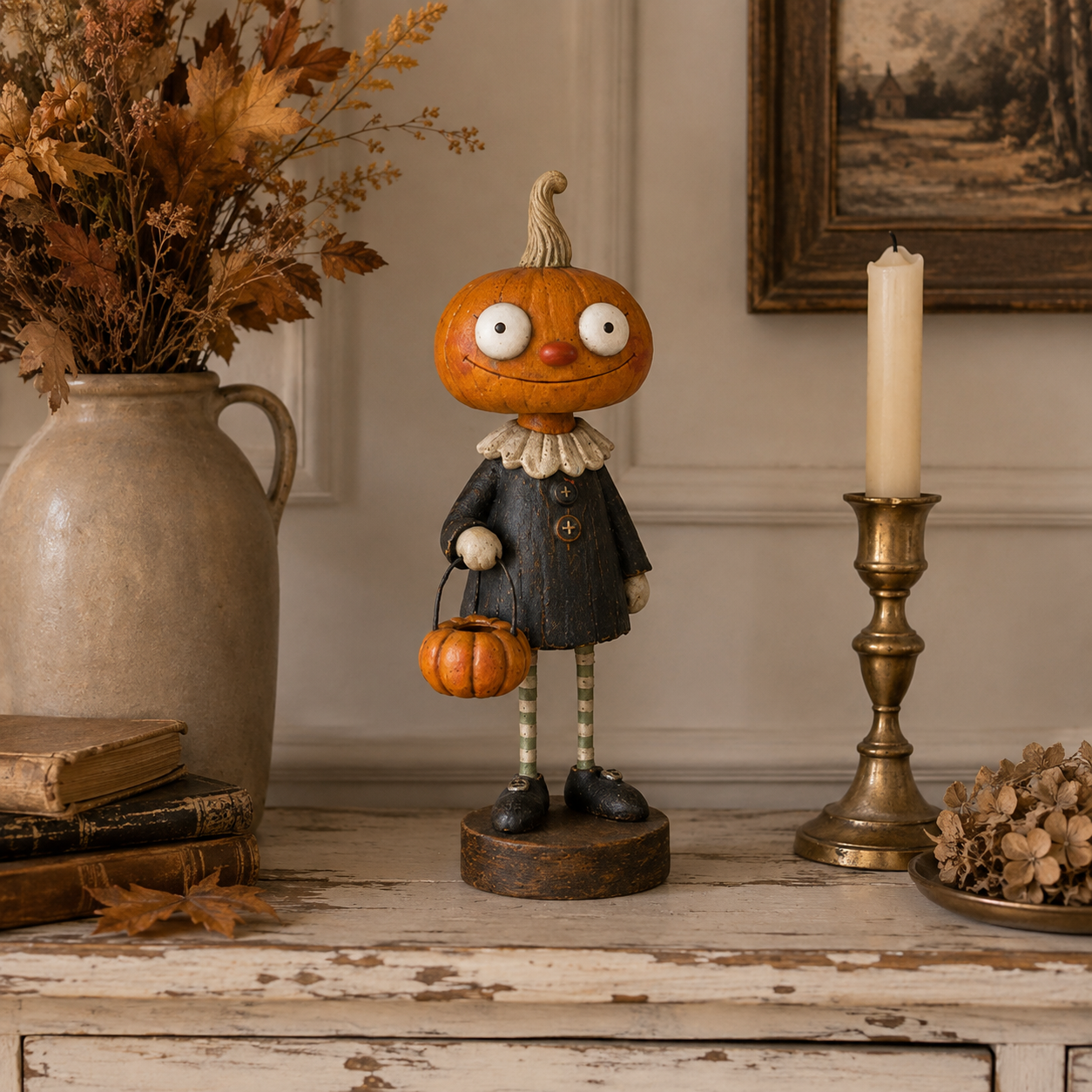 🎃Primitive Pumpkin Friends – Vintage Halloween Figurines Collection