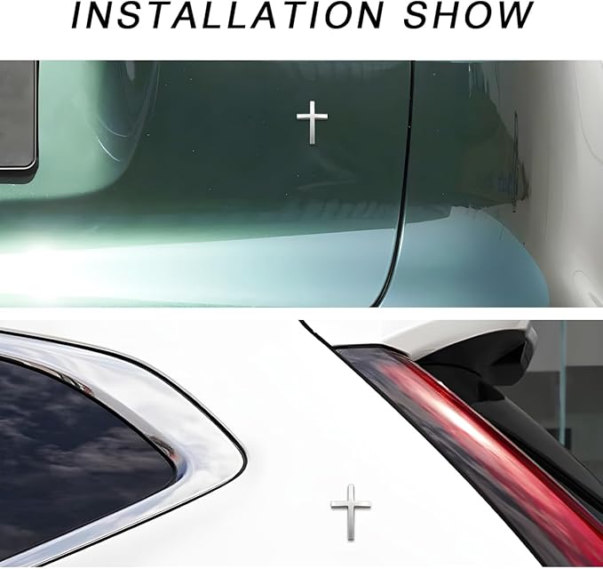 Buy one, get one free! ✝️ Metal sticker with Jesus Christ on the cross