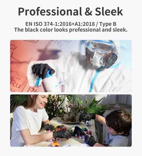 100/50PCS Black Nitrile Disposable Gloves