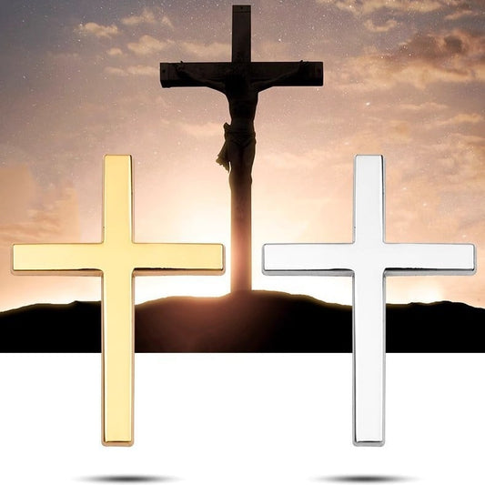 Buy one, get one free! ✝️ Metal sticker with Jesus Christ on the cross