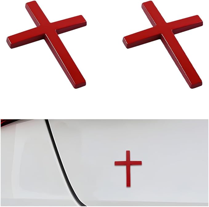 Buy one, get one free! ✝️ Metal sticker with Jesus Christ on the cross