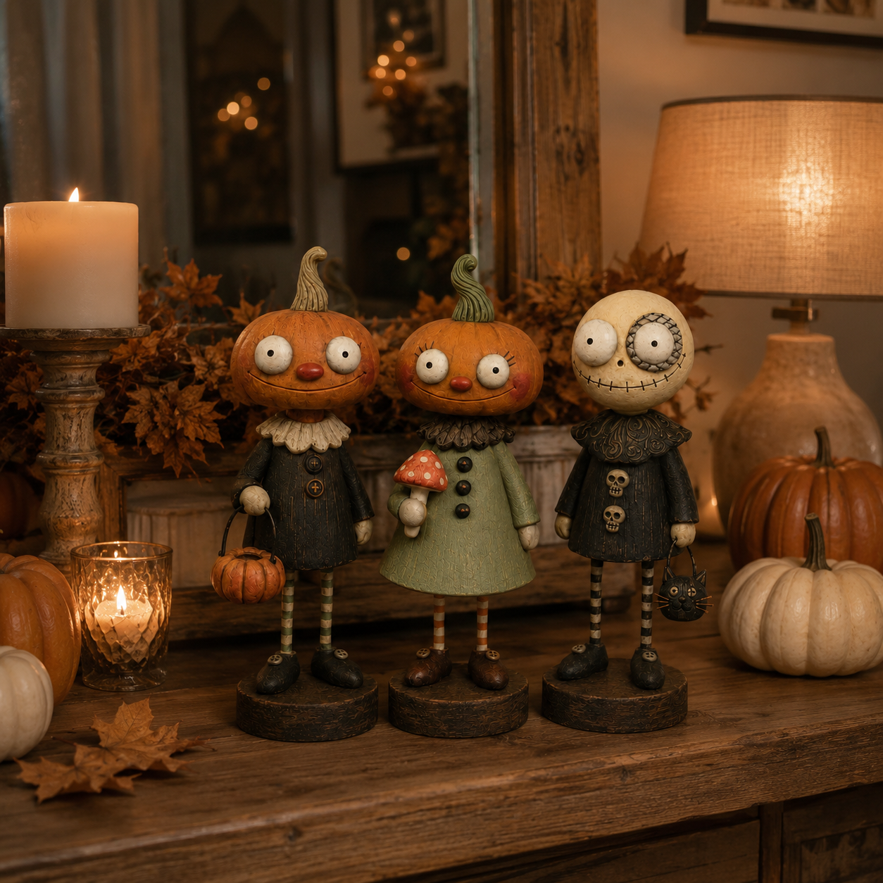 🎃Primitive Pumpkin Friends – Vintage Halloween Figurines Collection