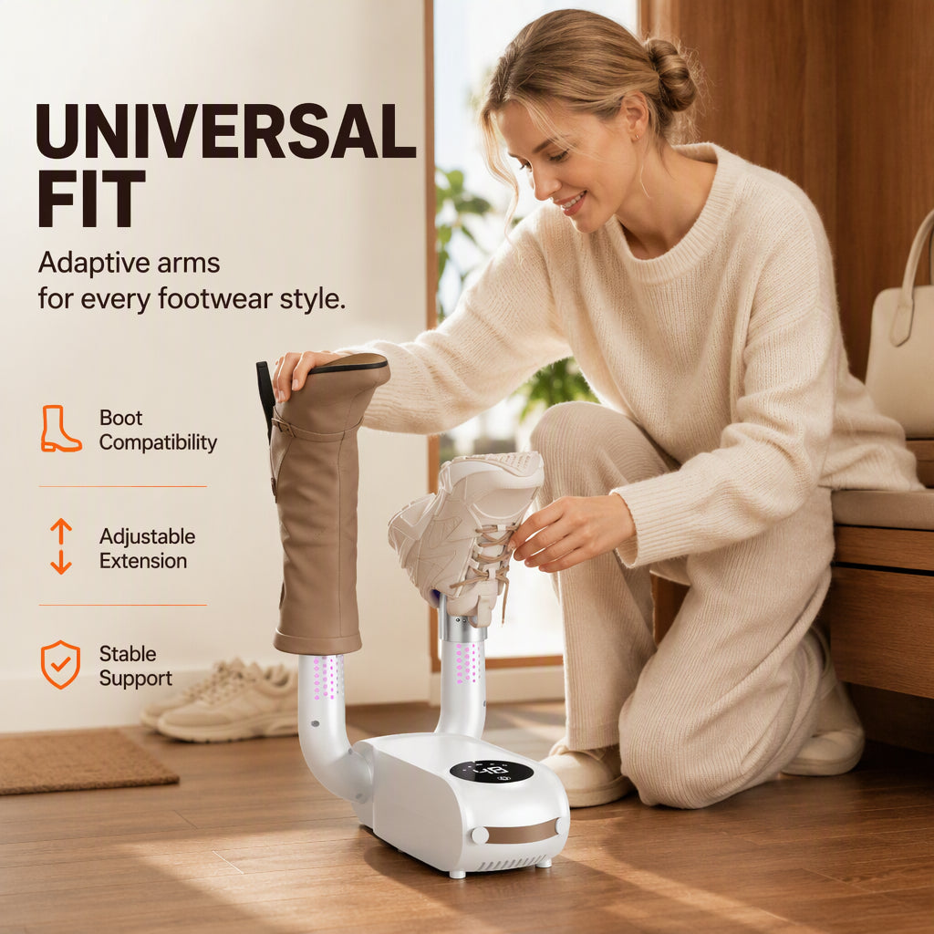 👟Foldable shoe dryer with smart timer and UV light