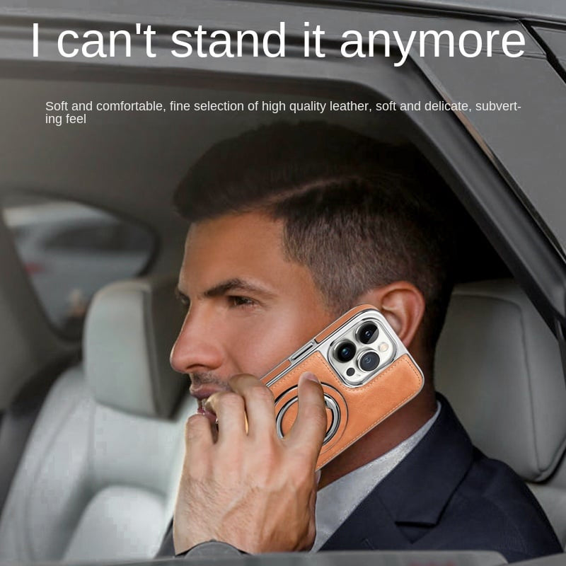 Leather Magnetic Holder Mobile Phone Case