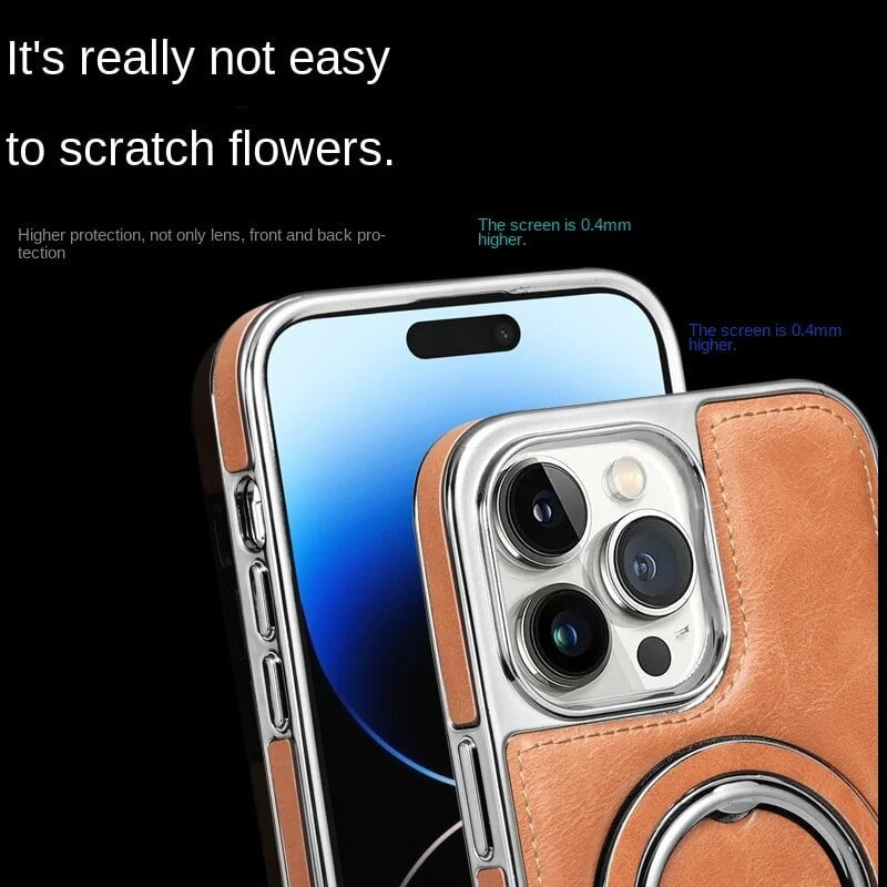 Leather Magnetic Holder Mobile Phone Case